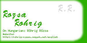rozsa rohrig business card
